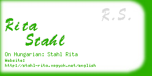 rita stahl business card